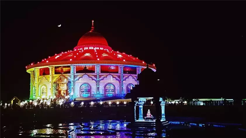 Chennai Gruji Temple Lotus Shape Music Dancing Water Fountain, India1