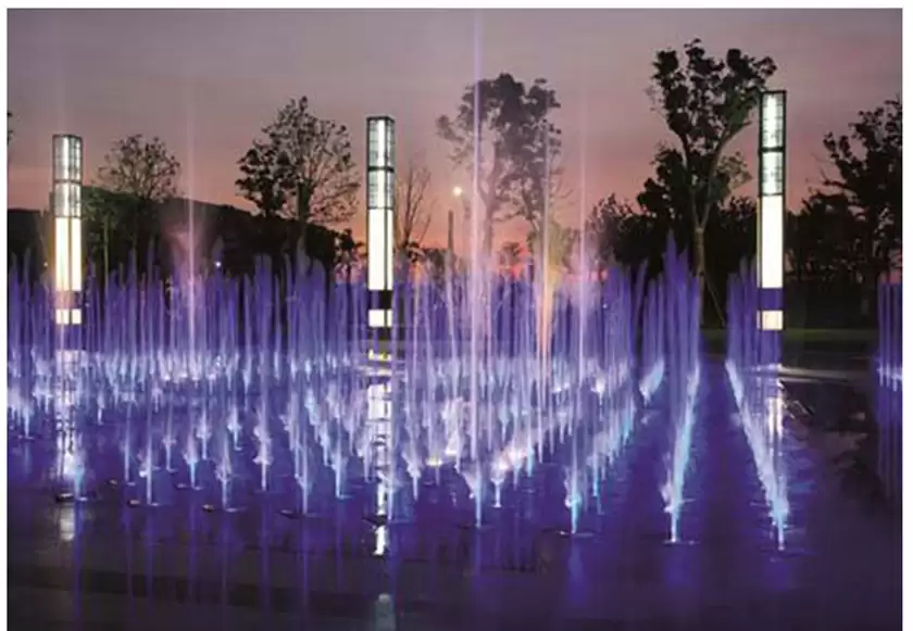 Square Music Fountain of Qinglongwan Central Town, China, 2021
