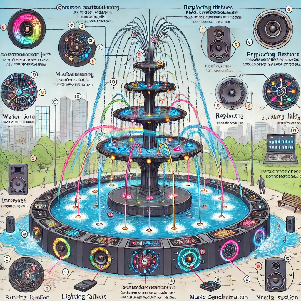 Common Faults and Solutions of the Musical Dancing Fountain النافورة الراقصة fontaine musicale dansante