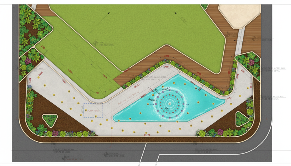 Lancement 2026 : La fontaine musicale de l’Himalaya inaugure son 30e projet de fontaine musicale en Inde 7 Design rendering of the 30th musical fountain project in India by Himalaya